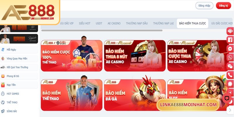 Bảo hiểm thua cược của AE888 giúp bạn nhận lại một phần vốn đã mất